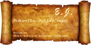 Bukovits Juliánusz névjegykártya